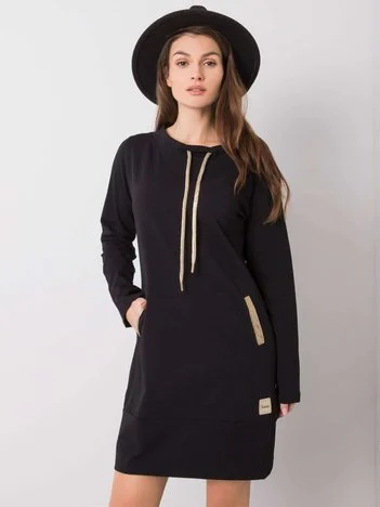 Rochie Dama Mini, Decolteu rotund, RELEVANCE, Negru Eleganta Office
