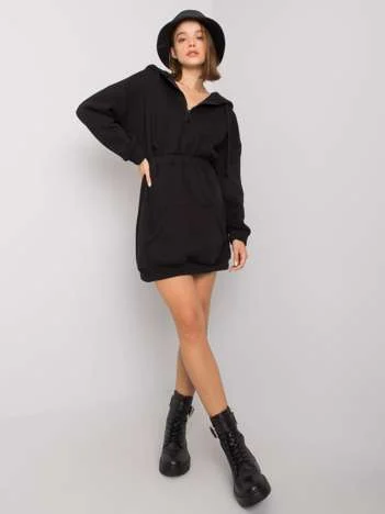 Rochie Dama Mini, Decolteu rotund, ex moda, Negru Casual
