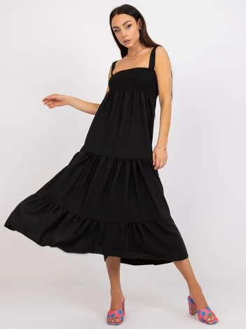 Rochie Dama Maxi, Lejera, RUE PARIS, Negru de Vara