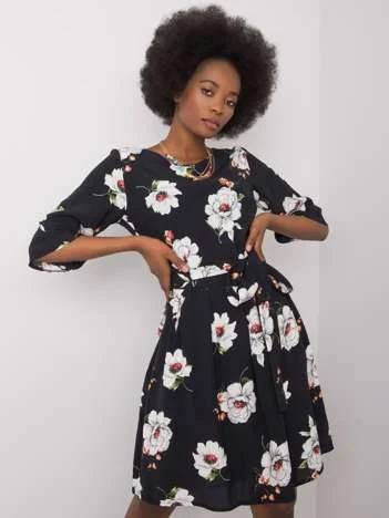 Rochie Dama Mini, Floral, LAKERTA, Alb Eleganta Office