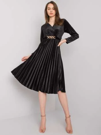 Rochie Dama Maxi, Rochie dreapta, ITALY MODA, Negru Eleganta Office