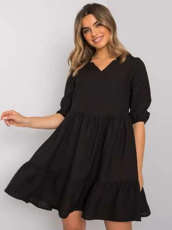 Rochie Dama Mini, Lejera, ex moda, Negru Eleganta Office