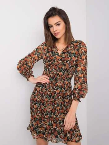 Rochie Dama Mini, Floral, RUE PARIS, Bej Eleganta Office