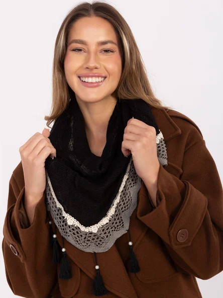 Bandana Dama Dantela, Viscoza, Fashion Hunters, Negru