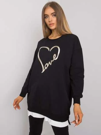 Tunica Dama Maxi, Imprimat, RUE PARIS, Negru