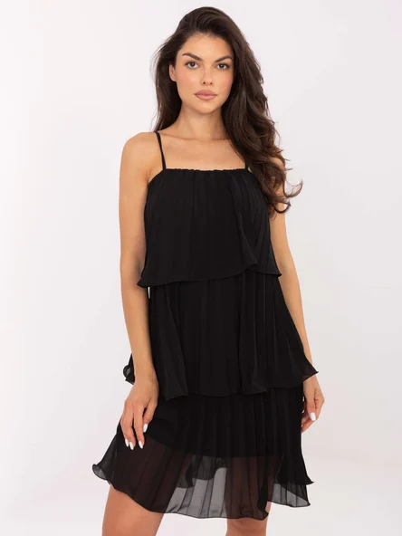 Rochie Dama Deasupra genunchiului, Croiala dreapta, Och Bella, Negru de Sarbatori