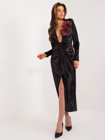 Rochie Dama Maxi, Rochie dreapta, LAKERTA, Negru de Seara