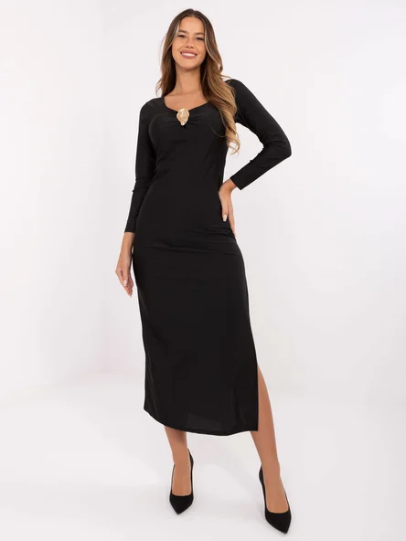 Rochie Dama Maxi, Rochie creion, ITALY MODA, Negru de Seara