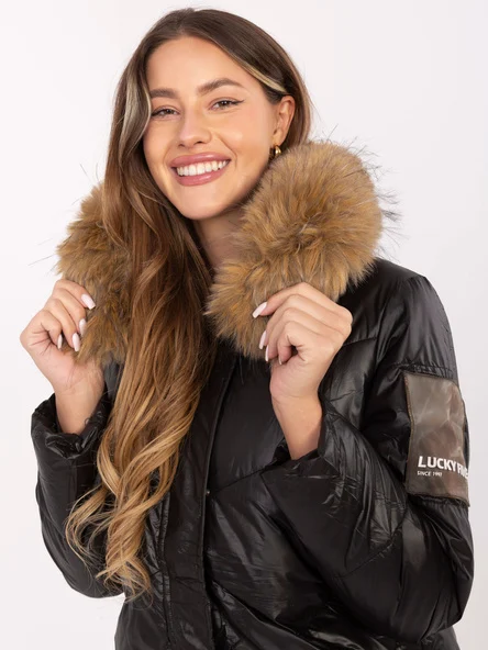 Jacheta Dama Maneca lunga, Guler inalt, Snow Moda, Negru Casual Marimi Mari