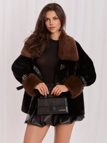 Jacheta Dama Guler inalt, Viscoza, VASTON FASSTION, Negru Eleganta Office Marimi Mari