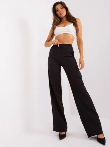 Pantaloni Dama Elegant, Guler inalt, LAKERTA, Negru de Petrecere