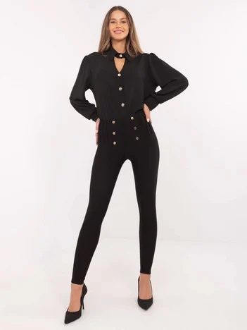 Pantaloni Dama Elegant, Bumbac, Jean Louis Francoise, Negru Eleganta Office