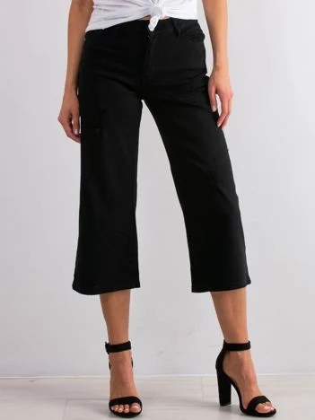 Blugi Dama 7/8, Larga, Hello Miss, Negru Casual