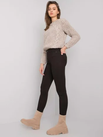 Blugi Dama Lunga, Conica, MOONART, Negru Eleganta Office