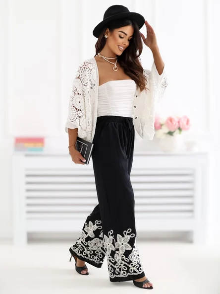 Pantaloni Dama Lunga, Larga, Miss kimery, Negru