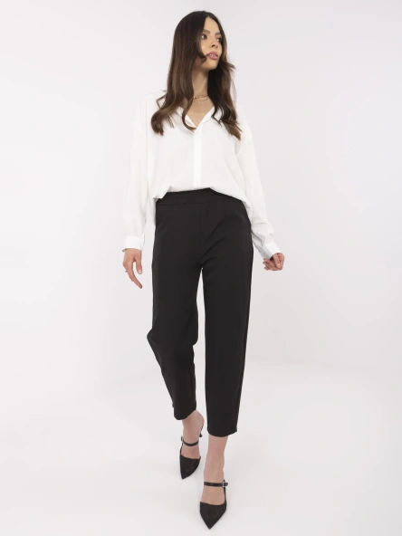 Pantaloni Dama Elegant, Guler inalt, Och Bella, Negru Eleganta Office