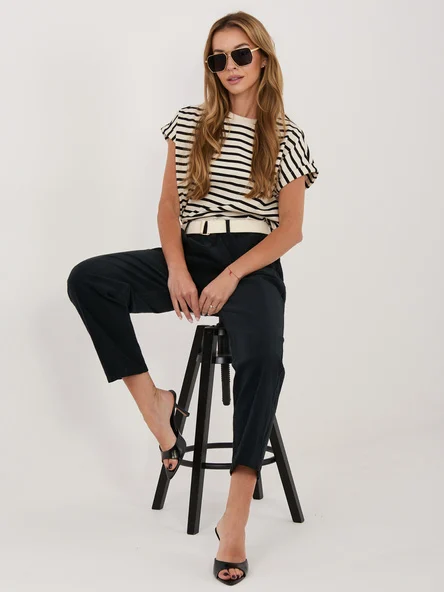 Pantaloni Dama 7/8, Conica, ITALY MODA, Negru