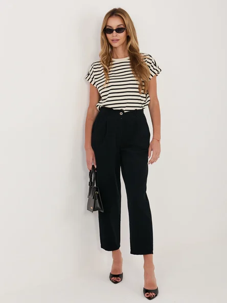Pantaloni Dama 7/8, Conica, RUE PARIS, Negru