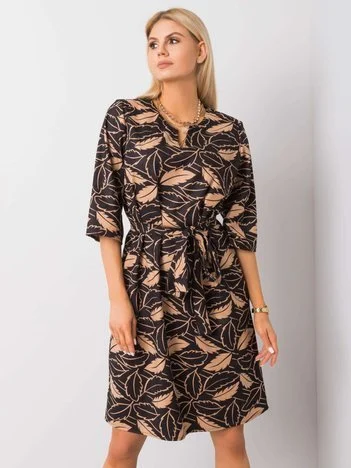 Rochie Dama Mini, Imprimat, LAKERTA, Negru Eleganta Office
