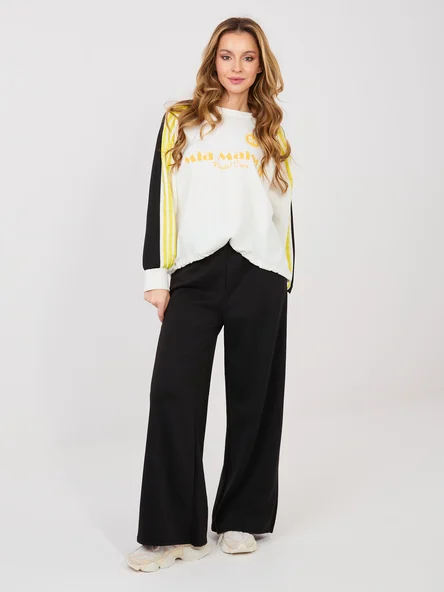 Compleu Dama Maneca lunga, Larga, RUE PARIS, Alb Casual