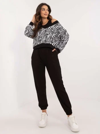 Compleu Dama Maneca lunga, Animal print, My Red Lips, Alb Casual