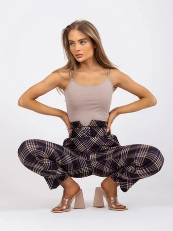Pantaloni Dama Carouri, Elegant, ITALY MODA, Negru Eleganta Office
