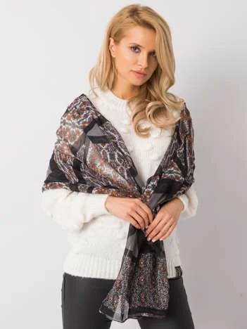 Bandana Dama Imprimat, Viscoza, Fashion Hunters, Negru