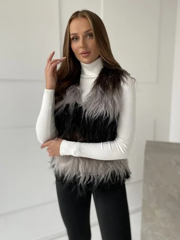 Vesta Dama Fara maneci, Fara maneci, YUPS, Negru Casual