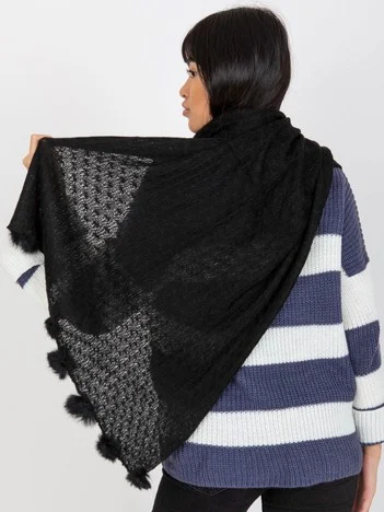 Esarfa Dama Imprimat, Acril, Fashion Hunters, Negru