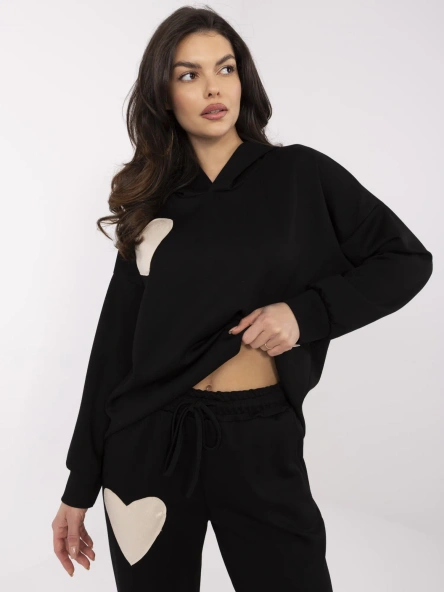 Compleu Dama Maneca lunga, Dreapta, ITALY MODA, Negru Casual