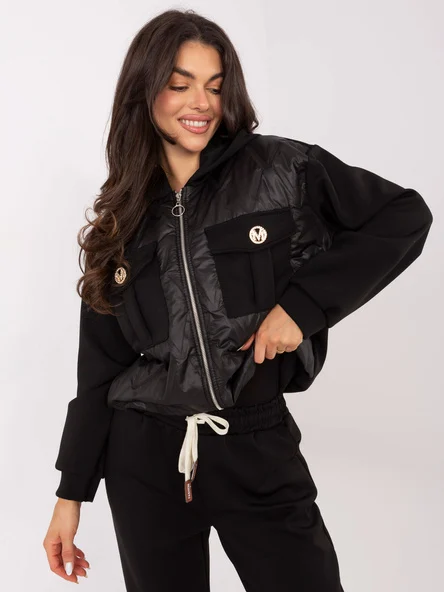 Compleu Dama Maneca lunga, Conica, ITALY MODA, Negru Casual
