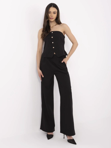 Compleu Dama Fara maneci, Croiala dreapta, ITALY MODA, Negru de Petrecere