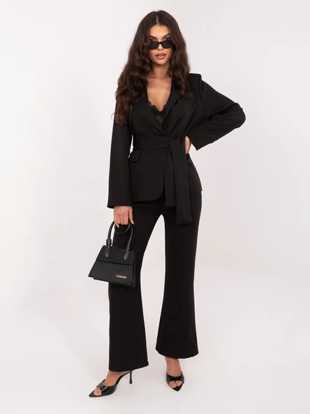 Compleu Dama Maneca lunga, Elegant, ITALY MODA, Negru de Petrecere