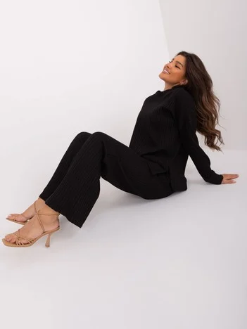 Compleu Dama Maneca lunga, Dungi, LAKERTA, Negru Eleganta Office