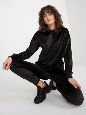 Compleu Dama Maneca lunga, Mansete elastice, LAKERTA, Negru Casual