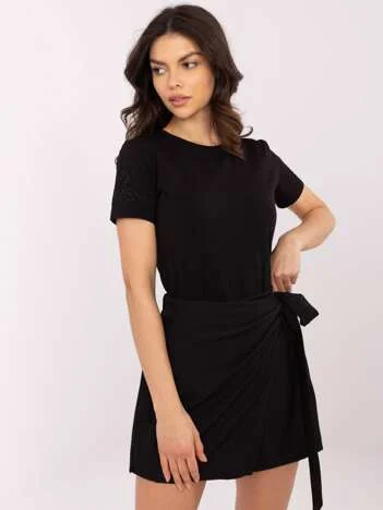 Tricou Dama Mini, Decolteu rotund, RELEVANCE, Negru Casual