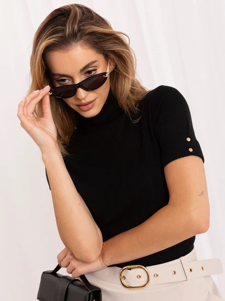 Pulover Dama Mini, Elegant, ITALY MODA, Negru Eleganta Office