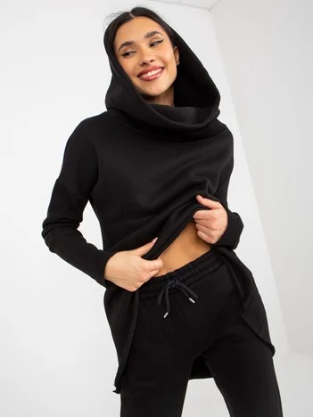 Compleu Dama Maneca lunga, Mansete elastice, ex moda, Negru Casual