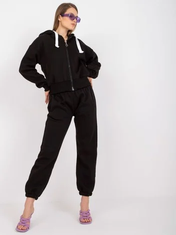 Compleu Dama Maneca lunga, Mansete elastice, ex moda, Negru Casual