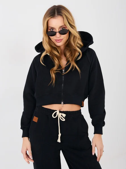 Compleu Dama Maneca lunga, Larga, NATURAL SIDE, Negru Casual