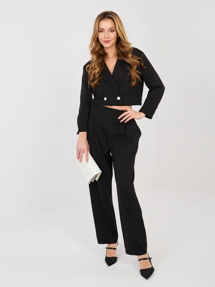 Compleu Dama Maneca lunga, Elegant, RUE PARIS, Negru Eleganta Office
