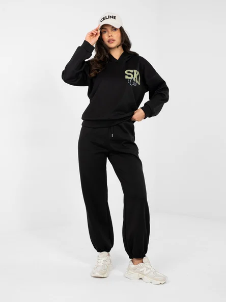 Compleu Dama Maneca lunga, Mansete elastice, RUE PARIS, Negru