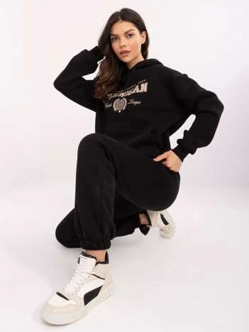 Compleu Dama Maneca lunga, Mansete elastice, Calimera, Negru Casual