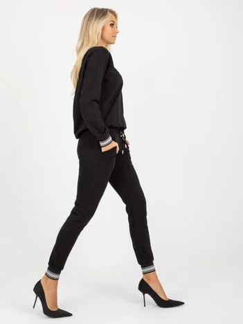 Compleu Dama Maneca lunga, Mansete elastice, RELEVANCE, Negru Casual