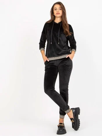 Compleu Dama Maneca 3/4, Mansete elastice, RELEVANCE, Negru Casual
