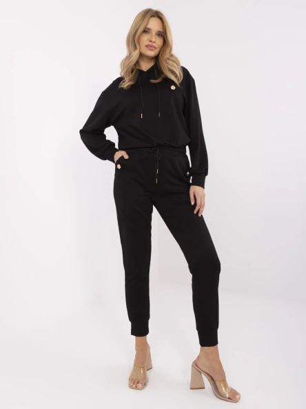 Compleu Dama Maneca lunga, Mansete elastice, Vinceotto, Negru Eleganta Office