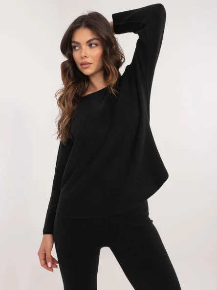 Compleu Dama Maneca lunga, Larga, ITALY MODA, Negru Casual