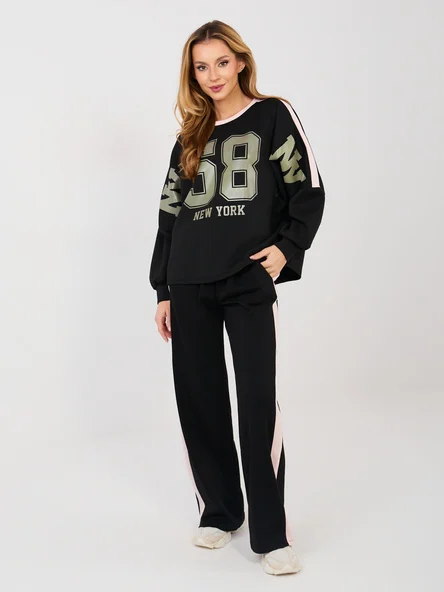 Compleu Dama Maneca lunga, Larga, RUE PARIS, Negru Casual
