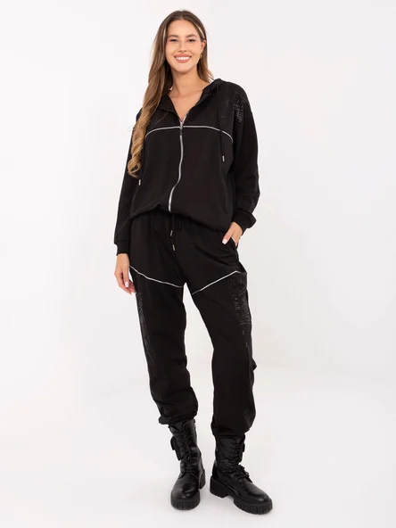 Compleu Dama Maneca lunga, Mansete elastice, RELEVANCE, Negru Casual