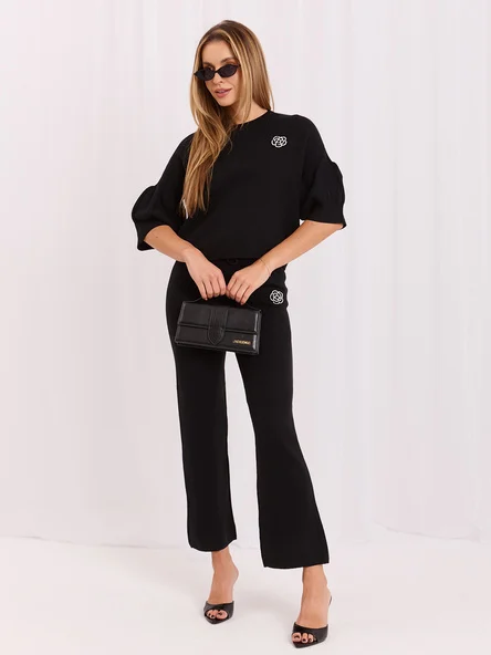 Compleu Dama Maneca 3/4, Elegant, ITALY MODA, Negru Eleganta Office
